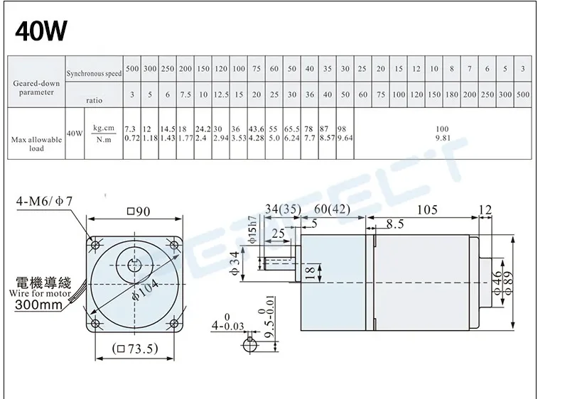 5RK40GN-CF 220V AC Geared Motors 40W Induction Small Machine 2.7/4.5/12.5/18/22/27/33/54/67/90/180/225/270/450RPM Single Motor