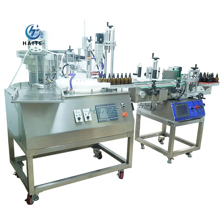 Rotary Automatic Essential Oil Eye Drops Liquid Glue Filler Glass Small Bottle Tube Vial Reagent Filling Capping Machine
