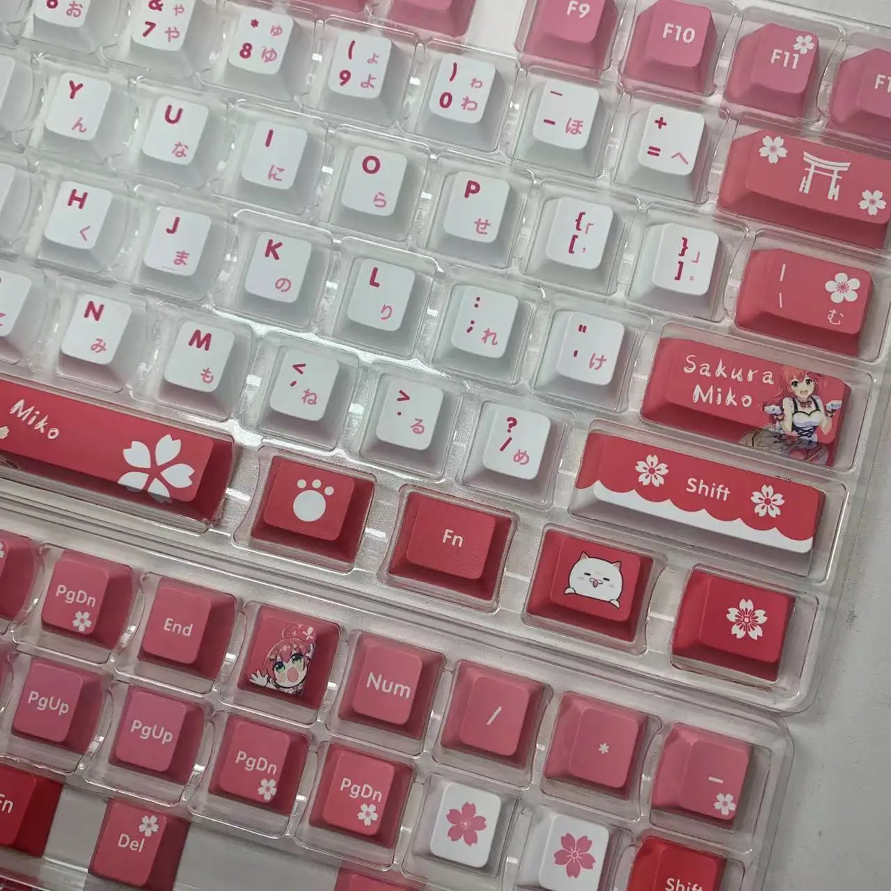 Imagem -06 - Sakura Miko Tampa Chave Hololive Vtuber Capa Pbt Sublimação de Tinta Cereja mx Interruptor de Eixo Cruzado Keycap para Teclado Mecânico