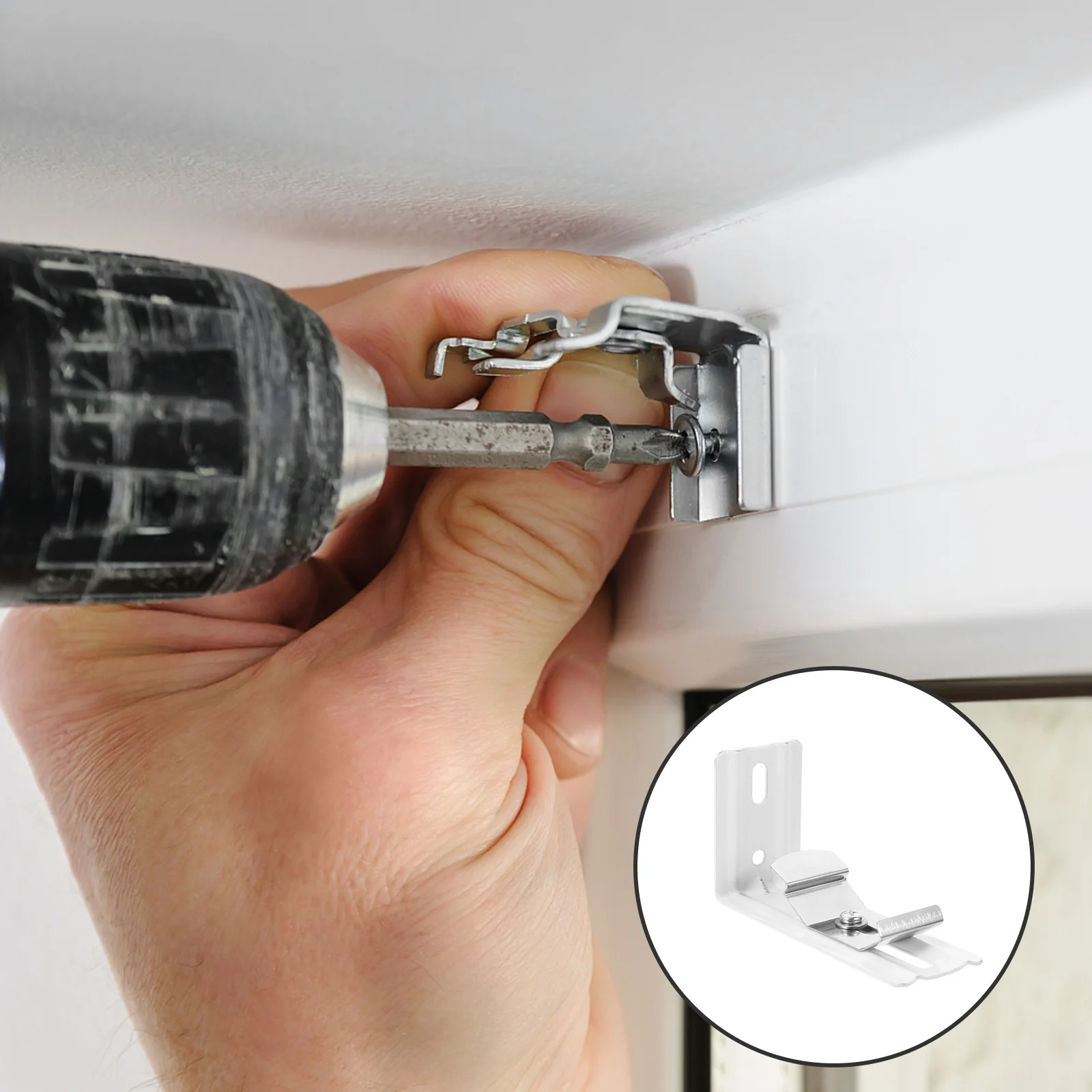 

6Pcs Vertical Blinds Brackets Sturdy Metal L Shape Curtain Bracket Easy Installation for Window Door Home Office Bedroom Kitchen