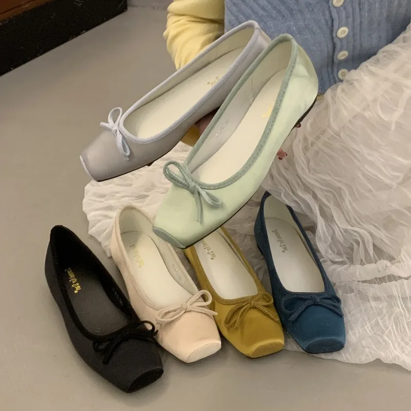

New Women Mary Jane Shoes Exquisite Square Head Ballet Casual Shoes for Woman Comfortable Flat Shoe Designer Shoes Zapatos Mujer