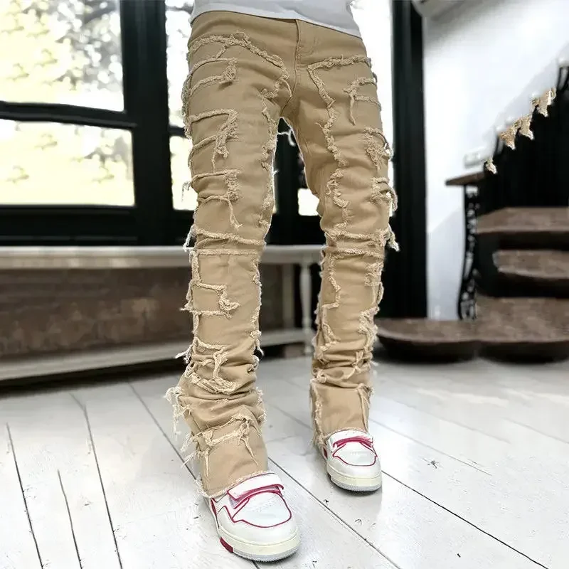 

Customizable Men's denim straight leg pants Jeans pants