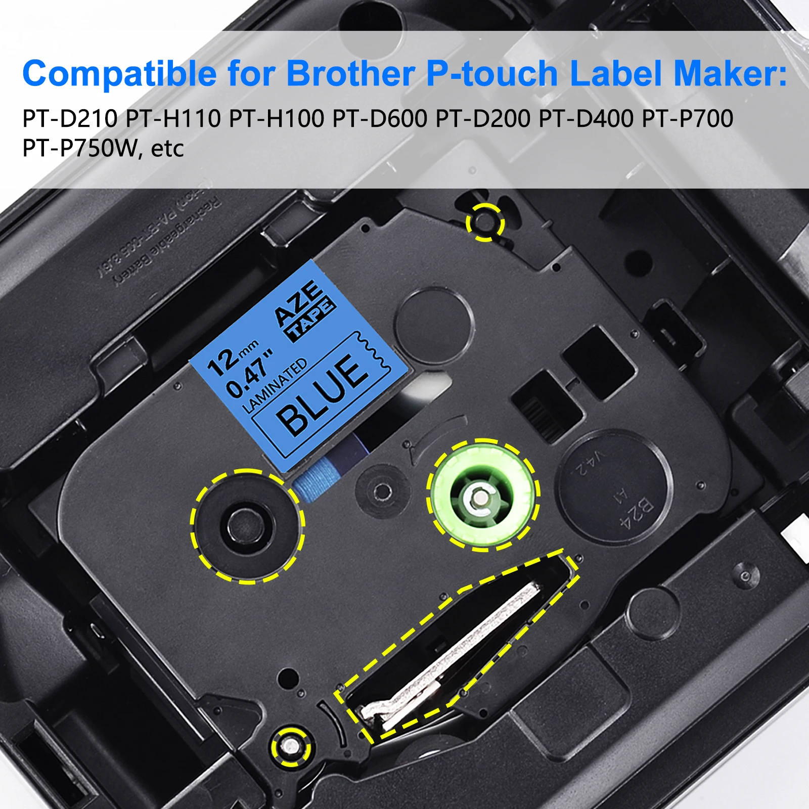 GREENCYCLE 1 Stück 6mm/9mm/12mm 231 Etikettenband Kompatibel mit Brother P-Touch Etikettendrucker für TZ TZE 131 231 431 531 631 731 Farbband – Detail 1