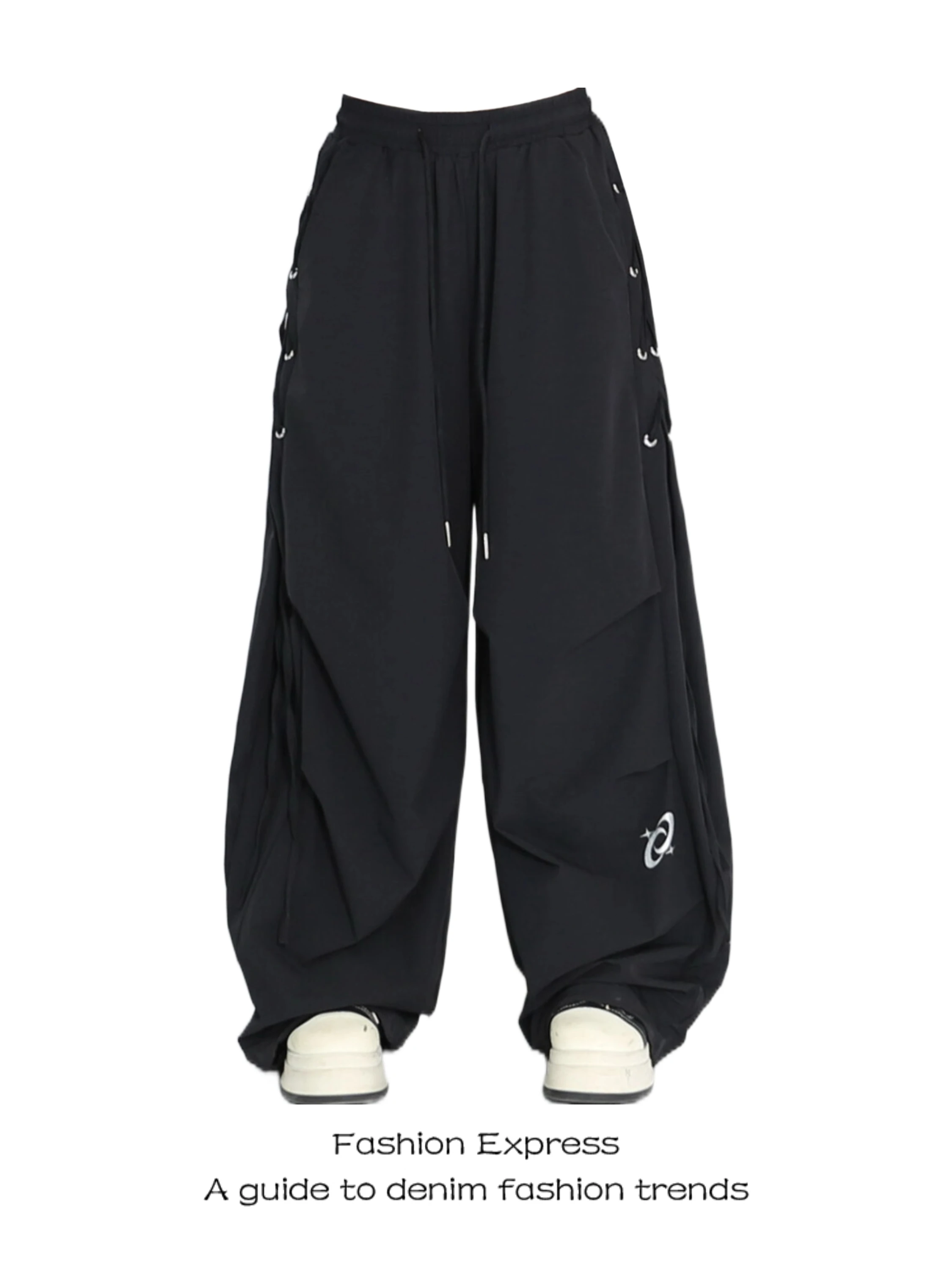 

Американские свободные брюки для женщин, модные, для уличных танцев, хип-хопа, быстросохнущие, спортивные, с завязками, в стиле Banana P...