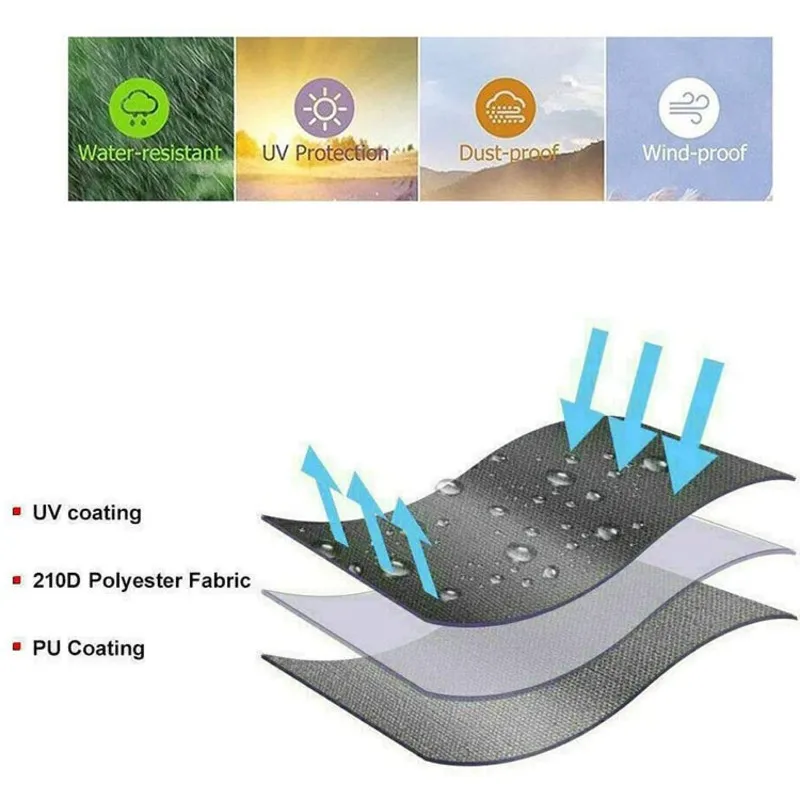 

ABMH-Lawn Mower Cover Waterproof UV Protection Universal For Winter Black For Decks Up To 46 Inch, Tractor Cover