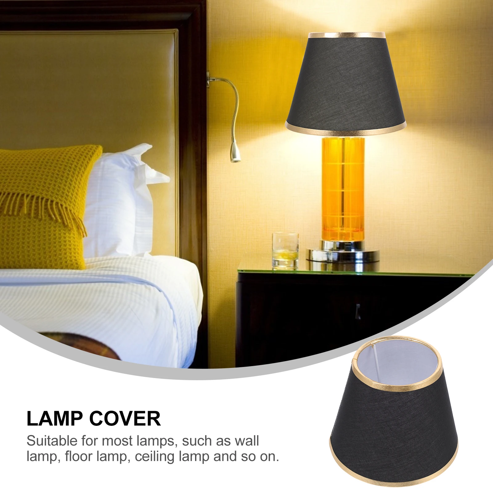 

Colorful Lamp Shades Accessories Black Cloth Hollow Out E14 Fitting Dust Proof Warm Decorative Mood Lighting Lampshade