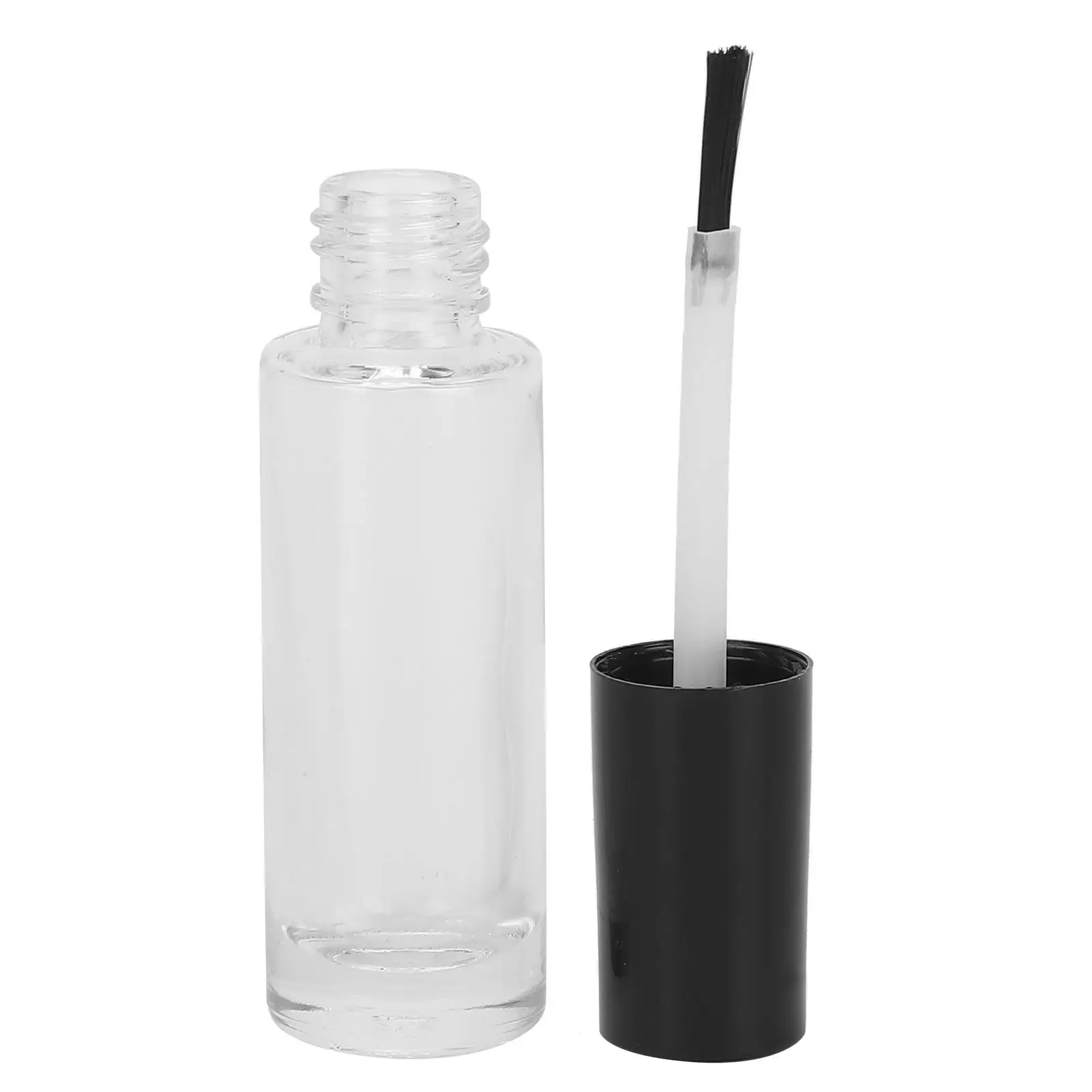 زجاجة طلاء الأظافر الزجاجية مع فرشاة لتخزين طلاء الأظافر والطلاء في المنزل مثالية لمشاريع التجميل بنفسك