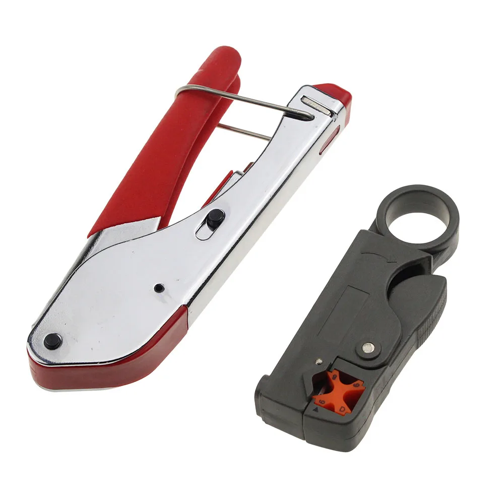 Hot Sale Coaxial Cable Manual Crimping Tool Set Kit for F Connector RG59 RG6 Coax Cable Crimper with 20pcs Compression Connector