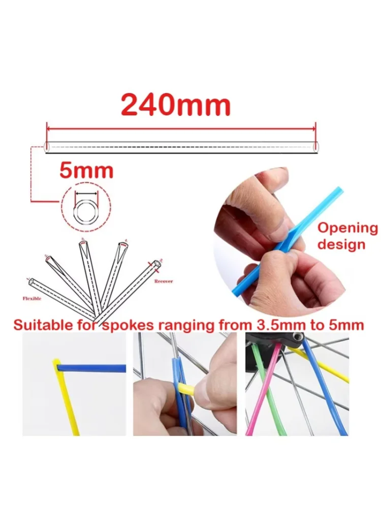 AliExpress NONE 72Pcs Bicycle Off-road Motorcycle Steel Wheel Hub Universal Color Spoke Sleeve Mountain Bike Casing Spoke Retrofit Decoration