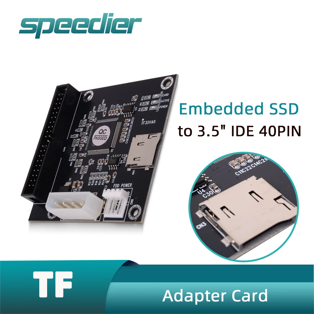 

microSD/ TF to IDE 40PIN Converter 3.5 inch Industrial Embedded SSD Storage Adapter for Industrial Control PC POS DVR Router