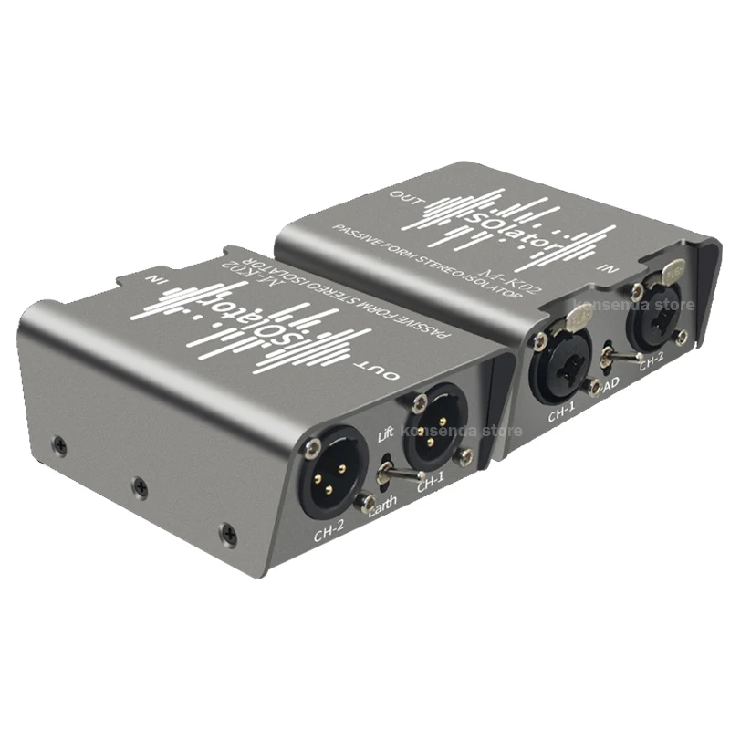 Dual 6.35mm to XLR Audio Stereo Signal Isolator 2 in 2 out Hum Eliminator box XLR Noise Switcher Filter Balanced XLR Canceller