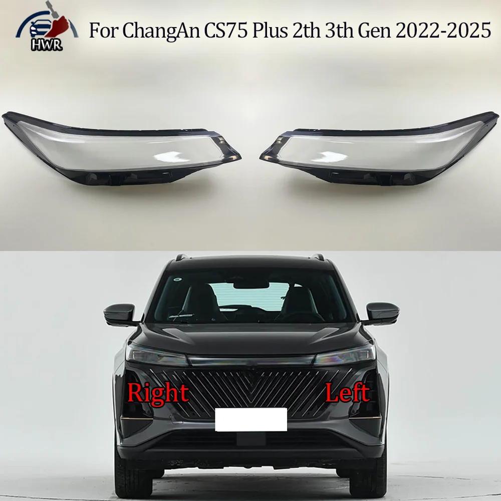 

For ChangAn 2022 2023-2025 CS75 Plus 2th 3th Gen Car Front Headlight Cover Lens Headlamps Transparent Lampshad Lamp Shell Masks