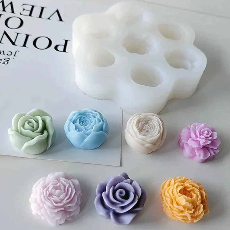 

7 Grid Silicone Mold for 3D Rose, Peony, Chocolate, Cake, Candle, Soap, and Resin Crafts