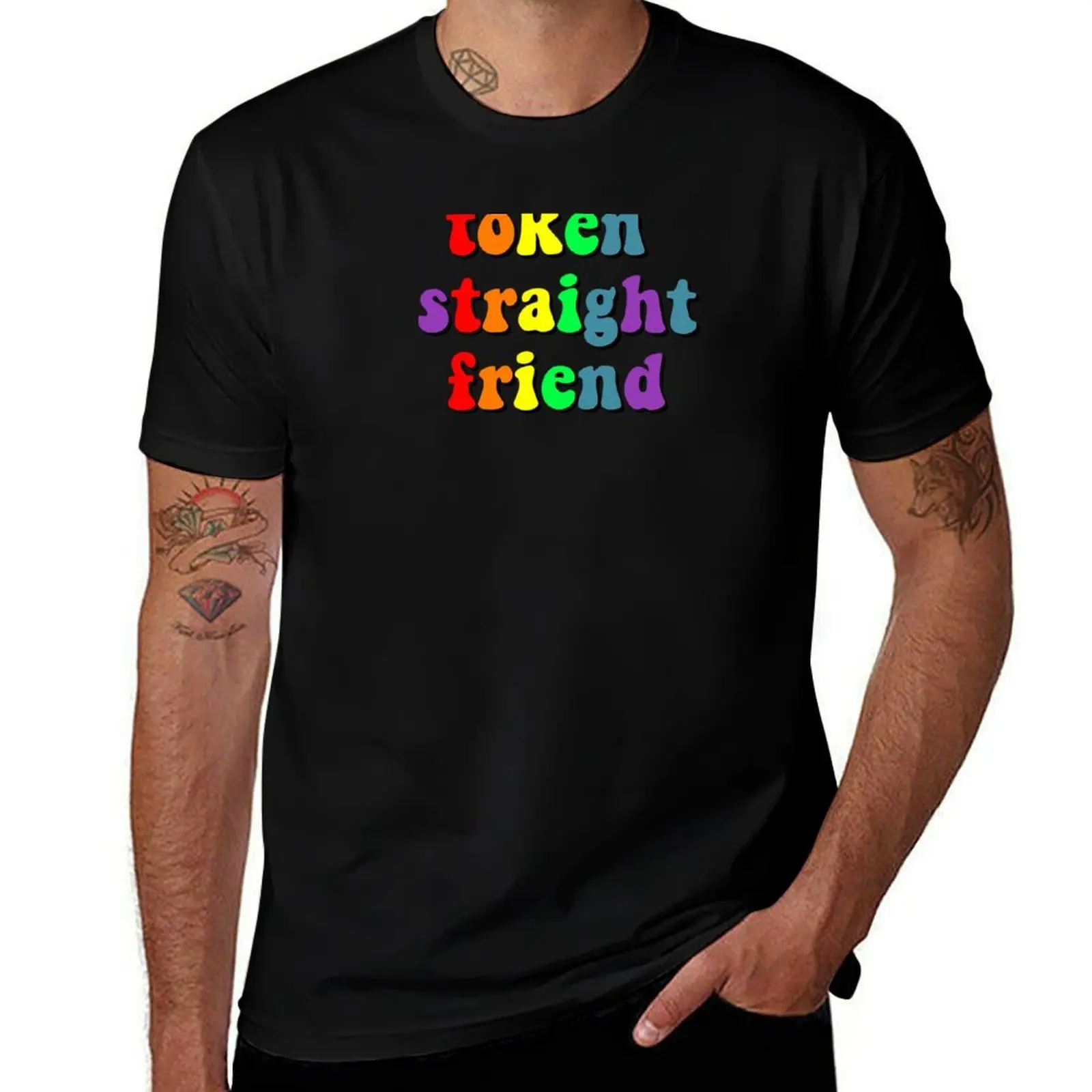 token straight friend T-Shirt t shirt men 100% cotton luxury brand T-Shirt