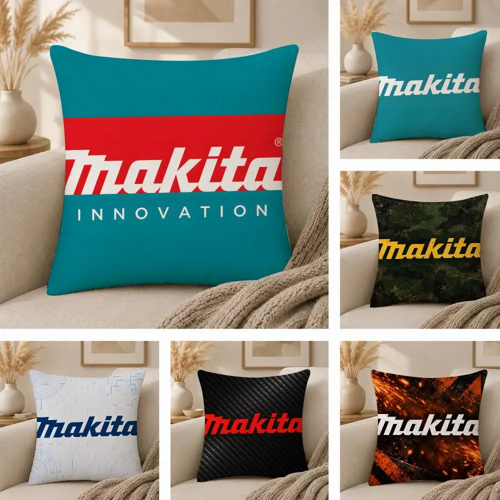 Power Tool Brand Makita Cushion Cover  Plush Fabric Soft Double Sided Print Sofa Cushion Cover Throw Pillow Covers