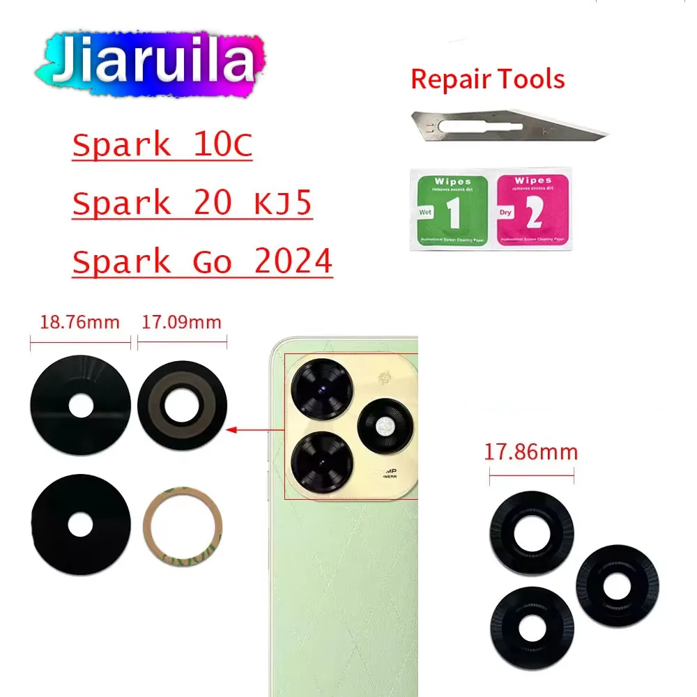 الكاميرا الخلفية الخلفية غطاء لعدسات النظارة مع لاصق ل انفينيكس تكنو سبارك 10 برو KI7 10C 20 KJ5 KG6 20c سبارك الذهاب 2023 BF7 2024