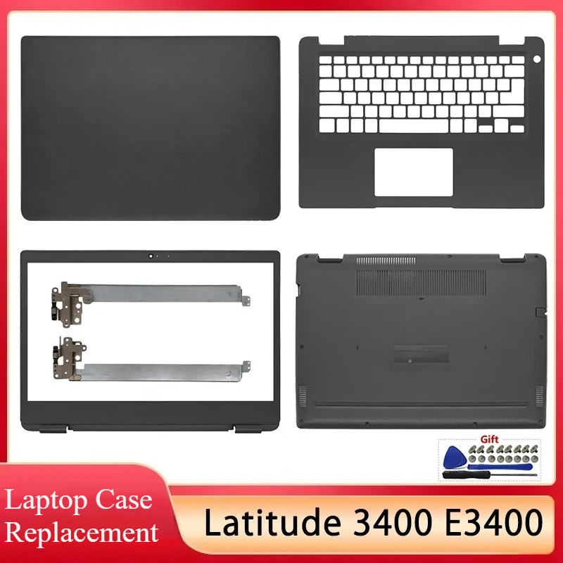

Новый чехол для ноутбука серии Latitude 3400 E3400, задняя крышка с ЖК-дисплеем, передняя панель, подушка для упора для рук, нижняя крышка, шарнир, черный корпус 0PTF1G