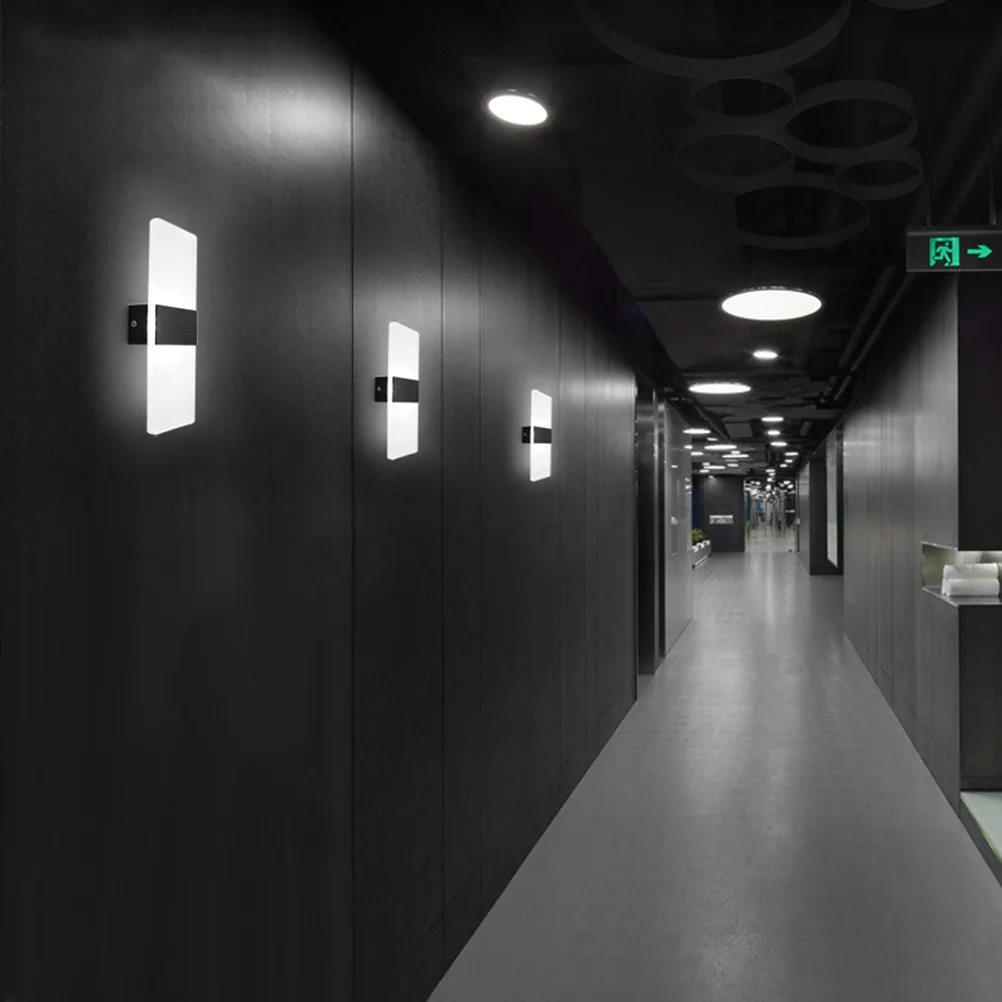 

LED Wall Lamp Modern Round Bedside Light Indoor Corridor Black White Light Bedroom Living Room Lighting LED Wall Lamp