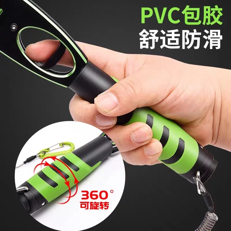 Aluminum Long Fish Gripper with Scale, Multi-function Lure Pliers Big Fish Control Fishing Gear