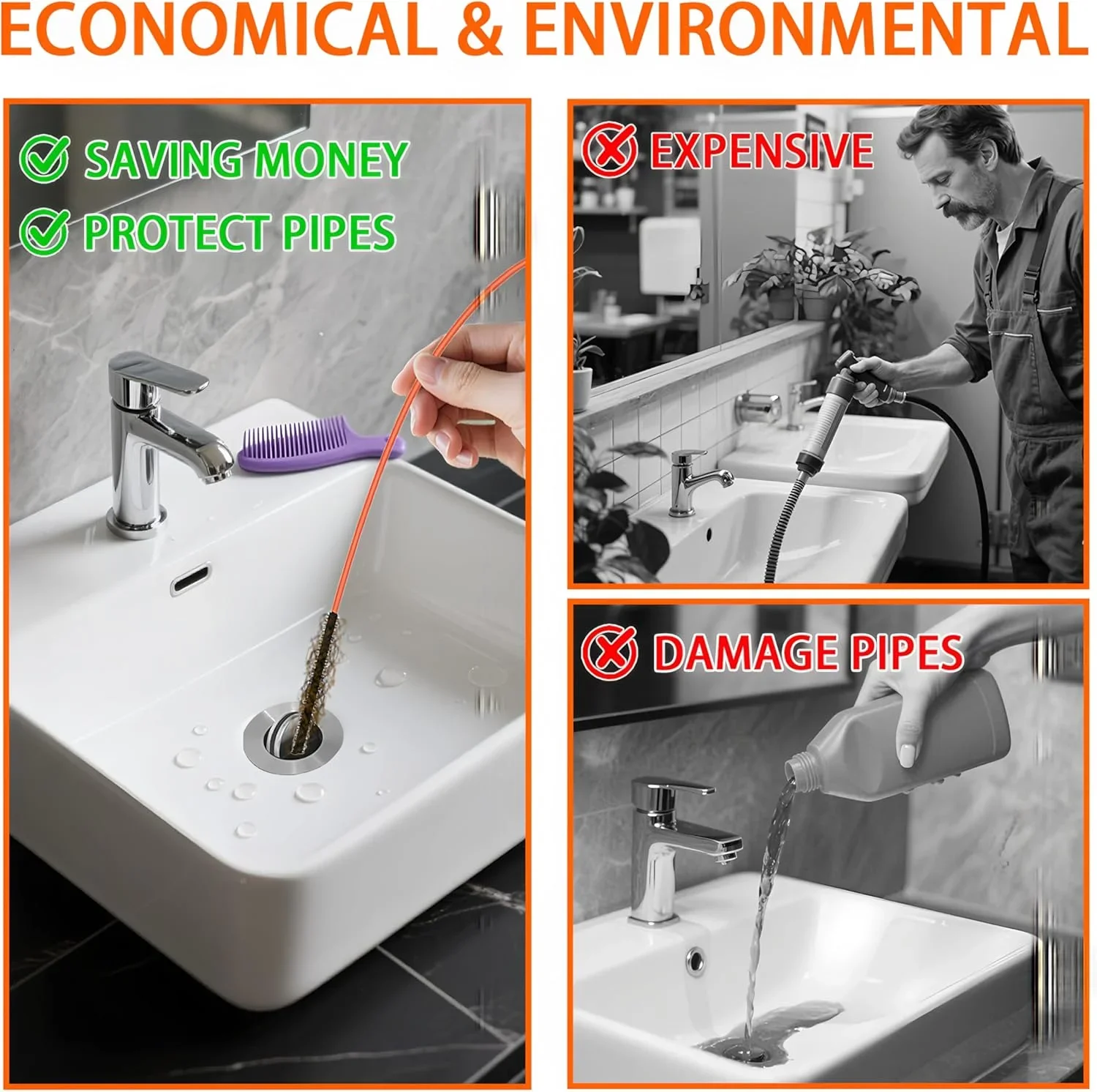 1/3/5pcs Upgraded Drain Cleaner Tool Set – Effective Hair & Debris Remover for Sink, Bathtub, Shower, Kitchen Drain, Hand Tools