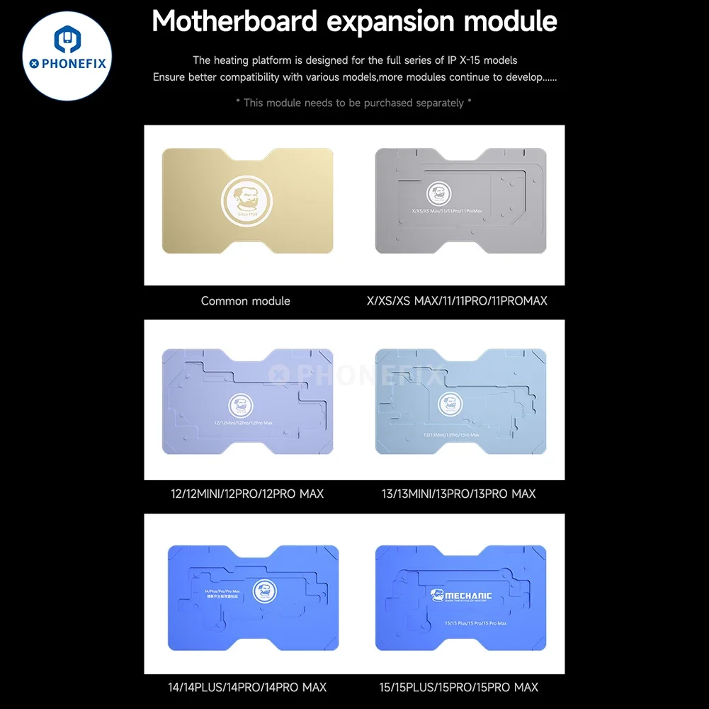 Imagem -02 - Mecânico Heat Air Pré-aquecimento Plataforma para Iphone X15 Pro Max Motherboard Tin Planting Elemento de Aquecimento Desoldering Repair Tool