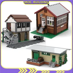 Freight Shed Cargo Warehouse Railway Signal House Railroad Accessories Display Model MOC Building Block Toy Gift