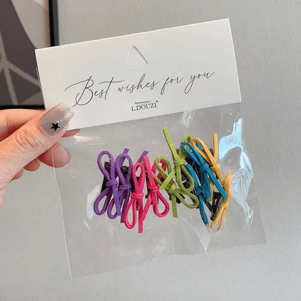 

10pcs Sweet Mini Bowknot Hair Clip Dopamine Candy Color Mini Sided Clips Bow Knot Dopamine Hair Pins Hair Accessories