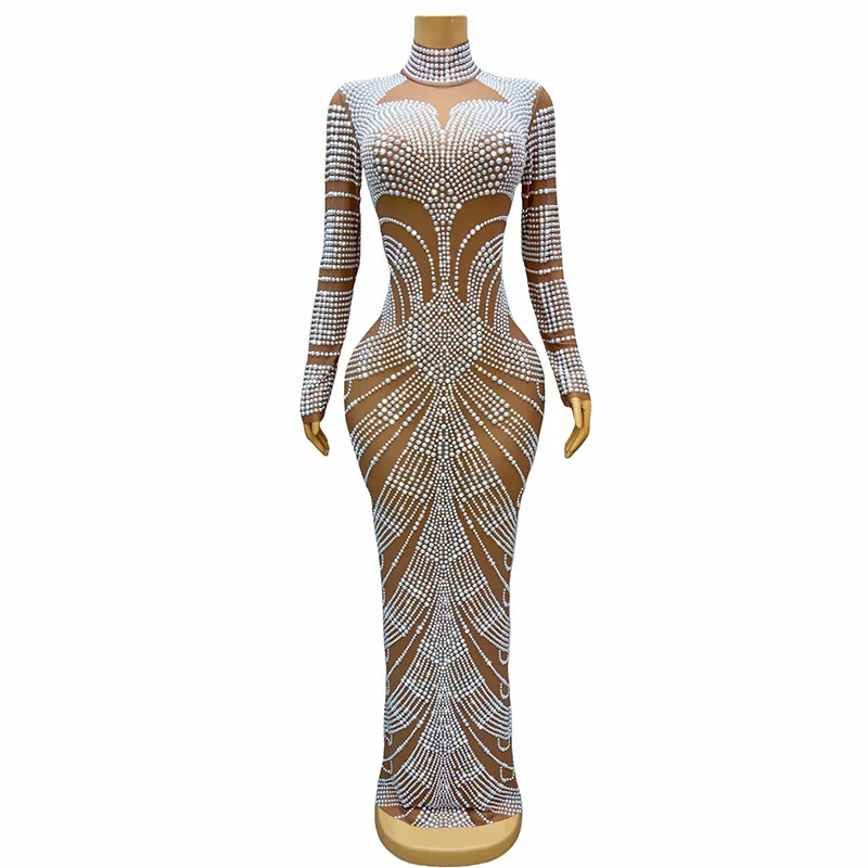 

2025Diamond Temperament Evening Clothing Nightclub Bar Singer Music Festival Performance Clothing Party Dinner Talent Show Dress