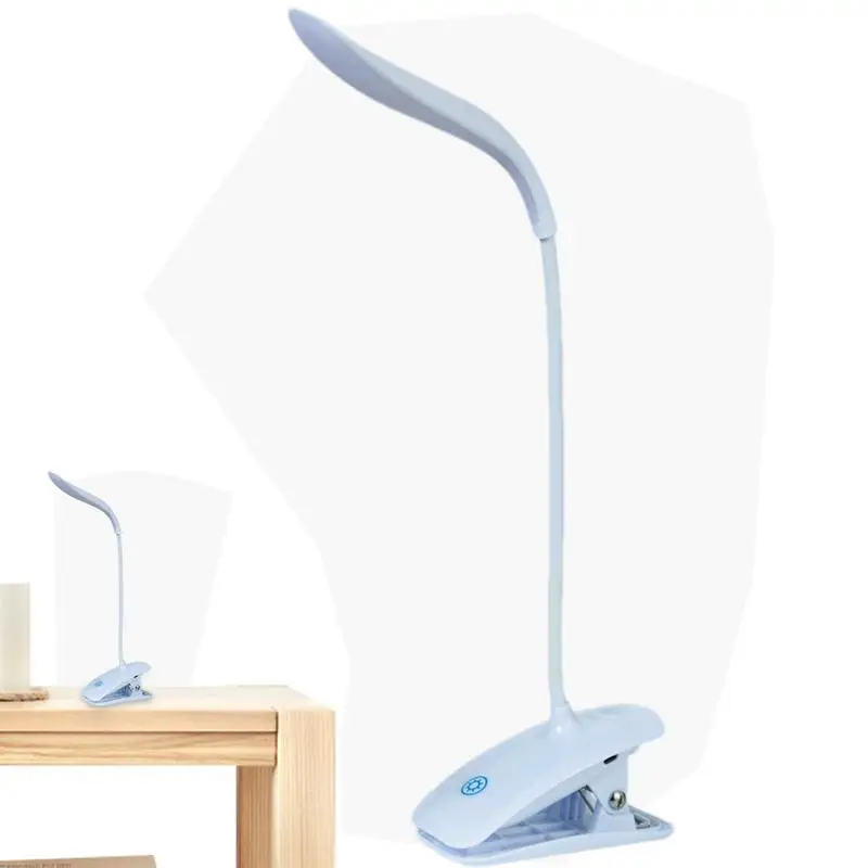 Clip On Table Lamp Bedroom Bedside Lamp 3 Brightness LED Lamp For Students Study Writing Desk Eye-Caring Charge And Plug Use