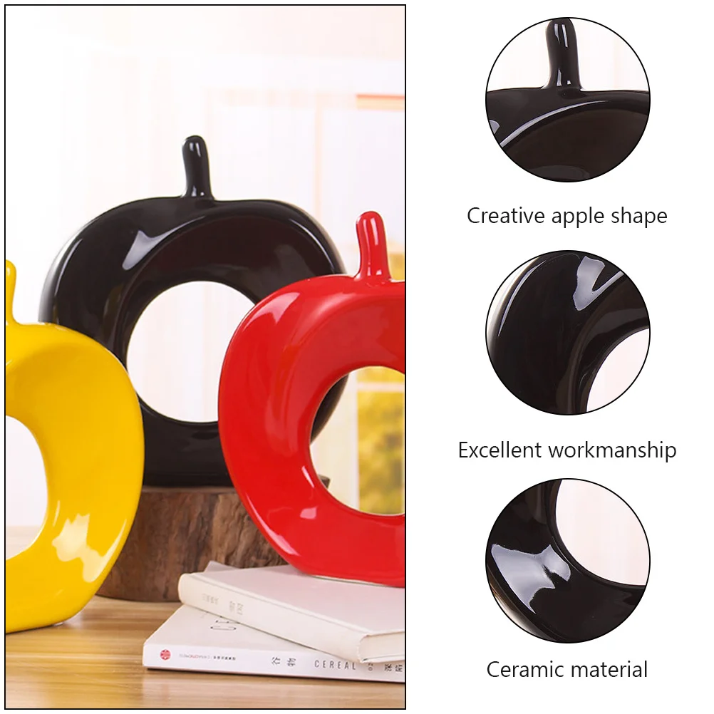 

1Pcs Apple Sculpture Ceramic Ornament Desktop Decoration Home Office Art Decor Statue Decors Figurines Decor