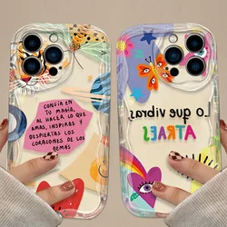 Colorful Art Eye Love Heart 3D Wave Case For iPhone 15 14 13 12 11 Pro Max X XR XS 8 7 6 6S Plus SE 2020 Shockproof Clear Cover
