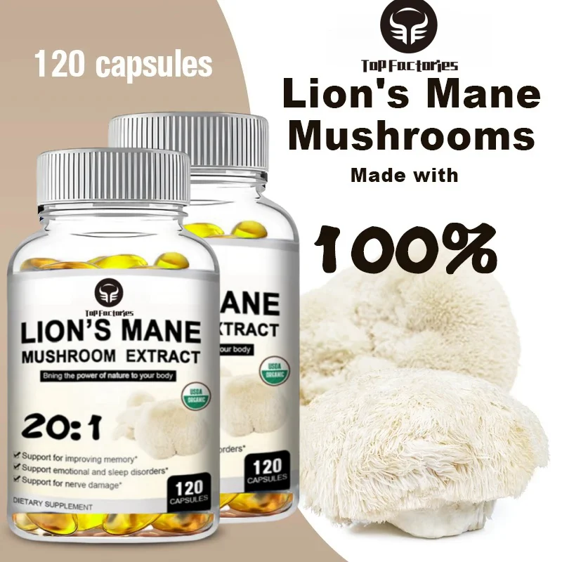 Organic Lion Mane Mushroom Capsules - Advanced Psychological Clarity, Cognition, And Immunity - Vegetarian Friendly