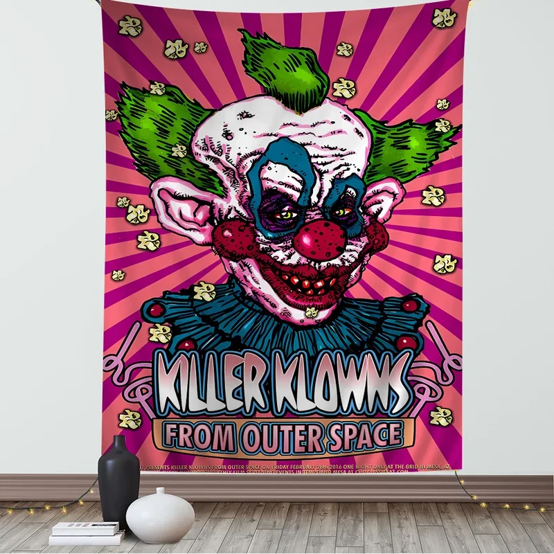 Killer Klowns from Outer Space Anime Tapestry Hanging Tarot Hippie Wall Rugs Dorm Home Decor # 0@