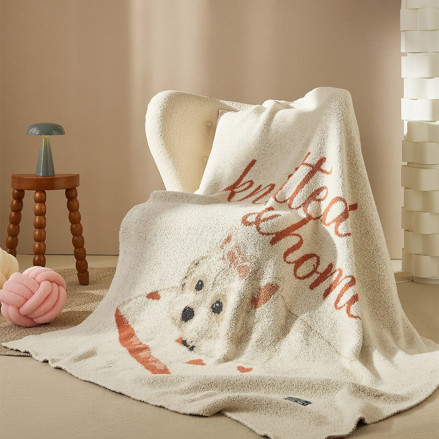 Cartoon Cute Half Flannel Blanket 130x160cm Soft Warm Cozy Throw for Sofa Bed Kids Adults Gift