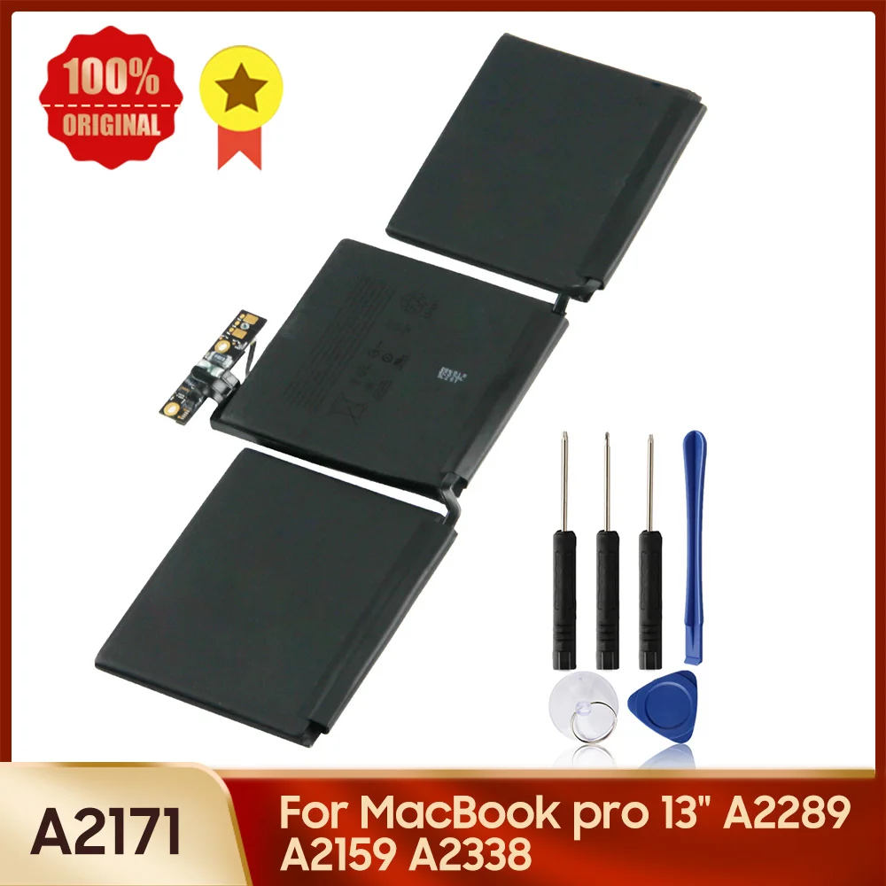 

Replacement battery A2171 for MacBook Pro 13 2019 A2159 A2289 A2338 New Replacement Battery +tools 5103mAh