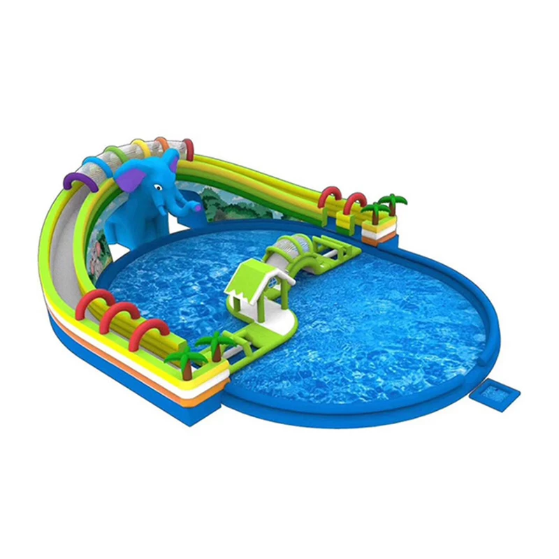 ！@THL Commercial Grade PVC Events Water Park Slide with Pool Outdoor Larger Aquapark