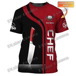 PLstar Cosmos Red Chef Knife Custom Name 3D Printed Mens t shirt Summer Unisex Casual Tee Shirt Gift For Master Chef DW221