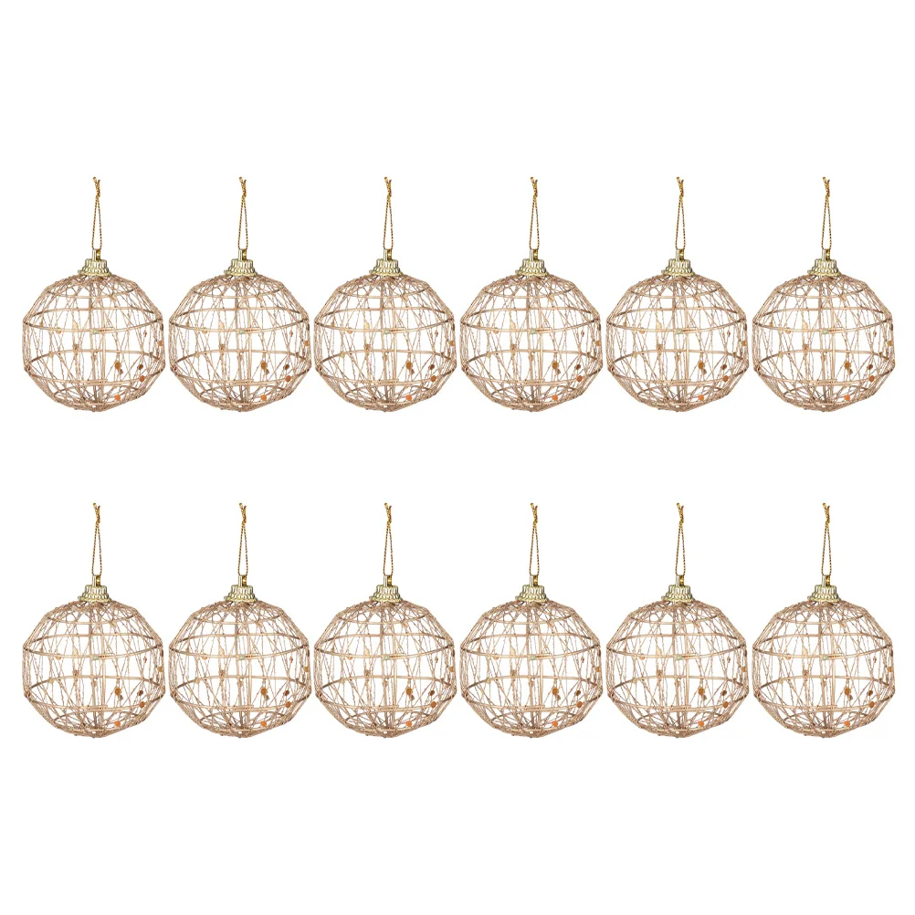 

12 Pcs Christmas Balls Decoration Glass naments Spheres 2023 Bright Colors Hanging Balls Party Supplies Christmas Tree Decor