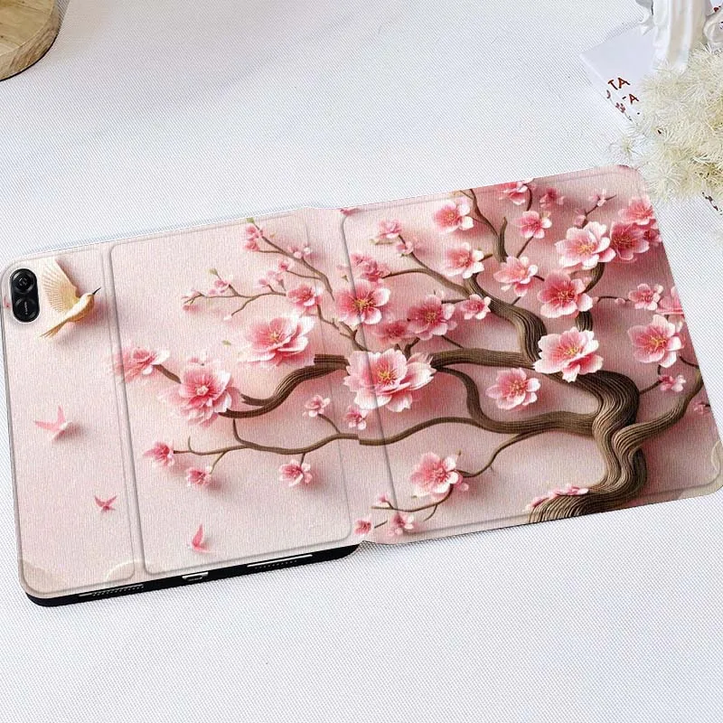 

Beautiful Pink Cherry Blossom For Huawei MediaPad T5 T10s M6 M5Lite SE Honor Tab 5 6 7 V7 V8 X8a X9a Pro Soft Tablet Case Gift