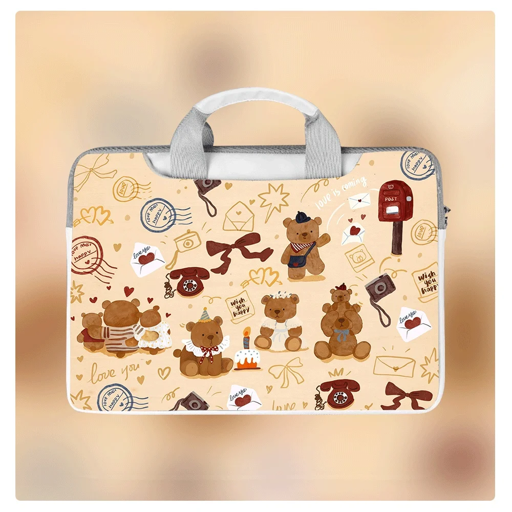 

Чехол для ноутбука с мультяшным медведем и собакой, защитный чехол для MacBook 12, 13, 14, 15.6, 16 дюймов, для MacBook Air, ASUS, Huawei