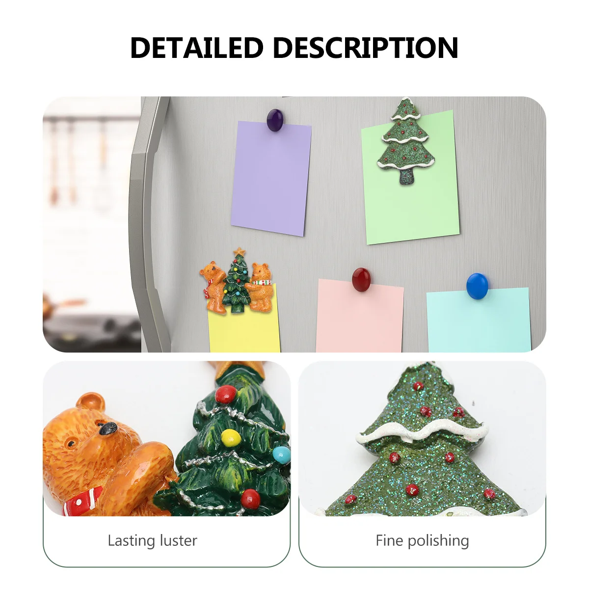 

5Pcs Resin Ornament Christmas Classic Pattern Refrigerator Decoration DIY Jewelry Pendants Mobile Accessory DIY Material