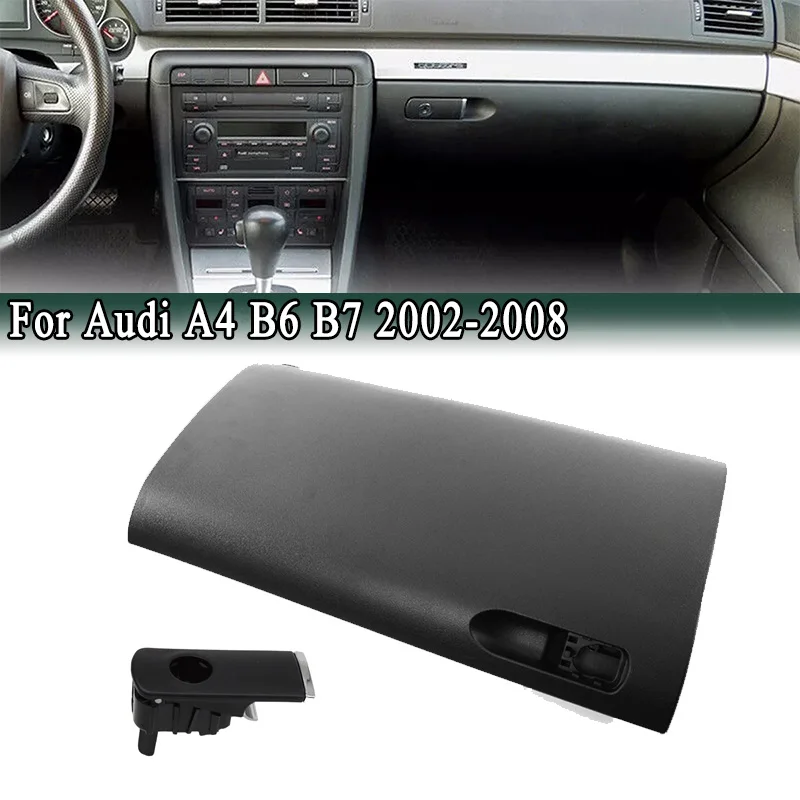 

8E1857124 Front Glove Box Door Lid Cover Replacement for Audi A4 B6 B7 2002-2008 Interior Storage Box Tray Cover Black