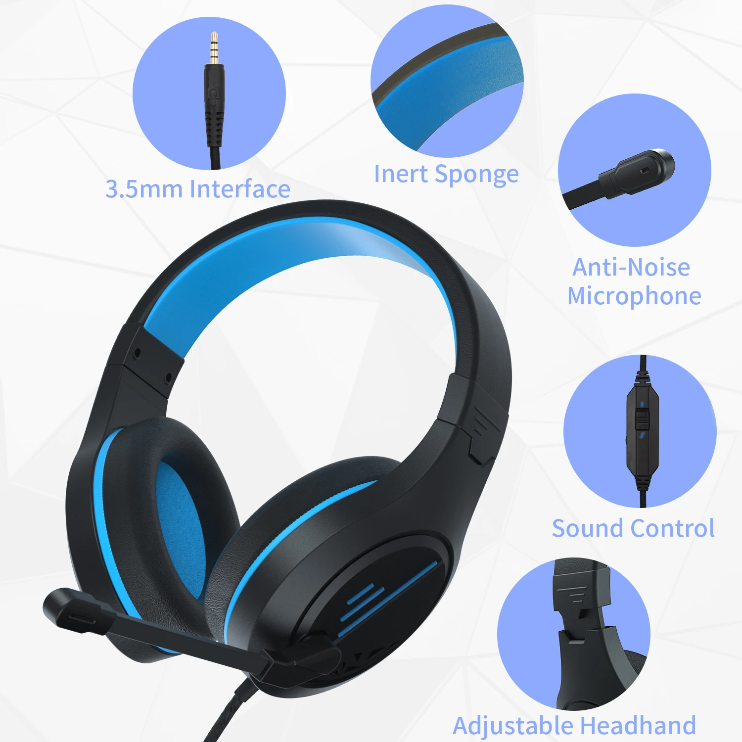 3.5mm video Gaming headphones Game headset Noise Isolating earphone with Microphone Volume Control for PS4 Play Station 4 PC