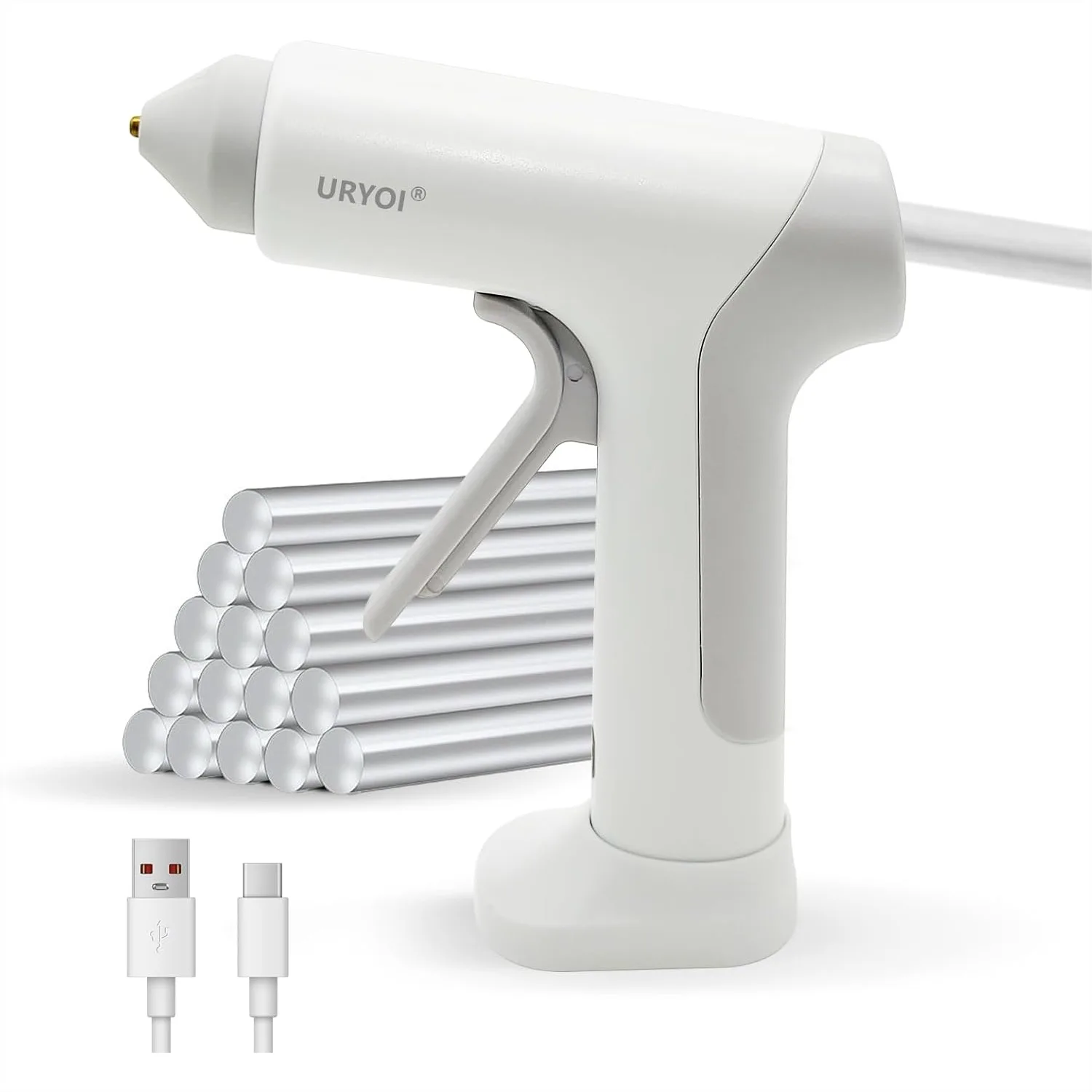 

Cordless Hot Glue Gun, 15s Fast Heat, Rechargeable, USB-C, Smart Temp Control, 20 Glue Sticks for DIY Crafts & Home Repairs