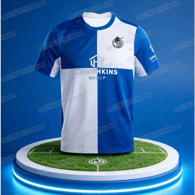 2026 Bristol Rovers 3D-gedruckter Fußball-Fananzug im Familienstil, Sommer-Outdoor-T-Shirt, atmungsaktiv, schnelltrocknend, Streetwear – Detail 4