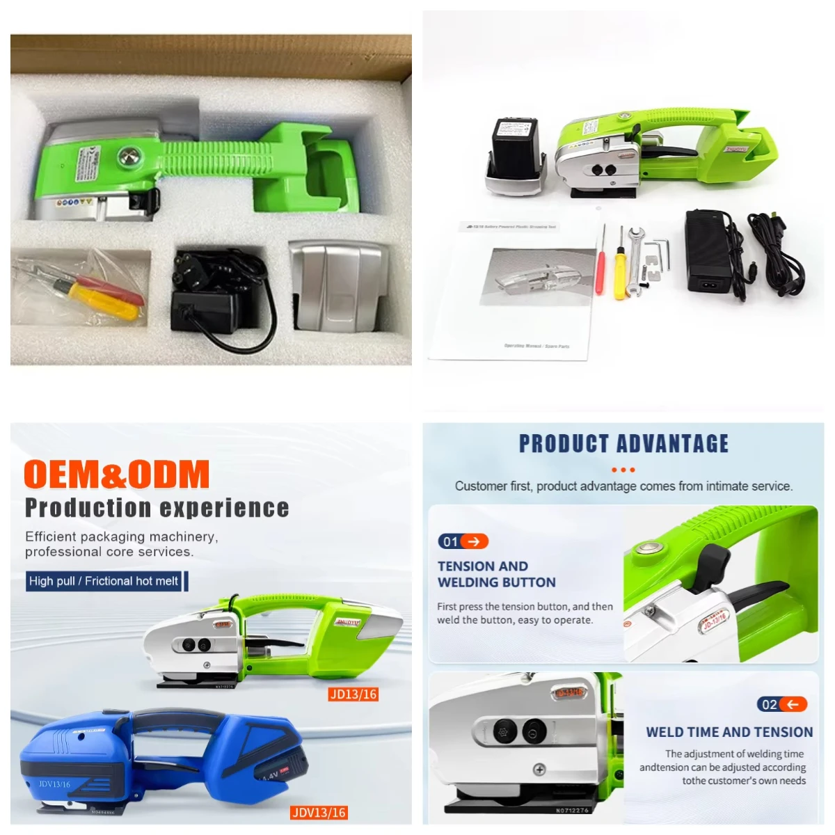 

STLF OYPJD1316 Handheld Portable Electric Battery Strapping Machine Banding Tools Strapping Tool for PP Pet Belt