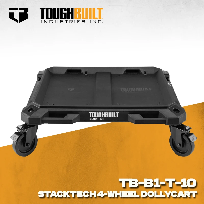 TOUGHBUILT TB-B1-T-10 StackTech Mecanismos de bloqueo de carrito de 4 ruedas Ahorre esfuerzo Carro de herramientas firme con rueda giratoria
