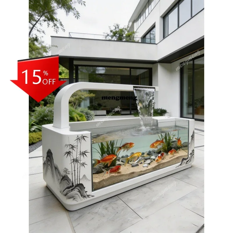 R134 Ornament stainless steel fish tank landscape custom waterfall outdoor courtyard water landscaping water outlet