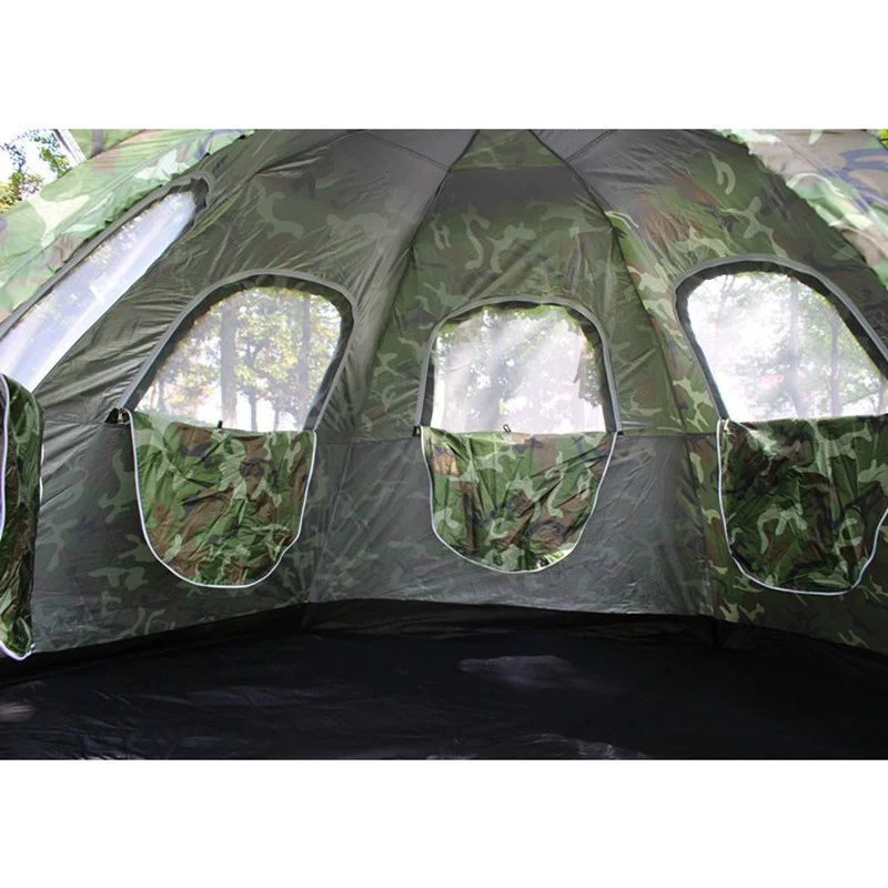 3-5 Person Automatic Big Camping Tent with 2 Door 4 Window Anti-UV Mongolian Yurt Tent Big Space Tourist Tent 305x264x145cm