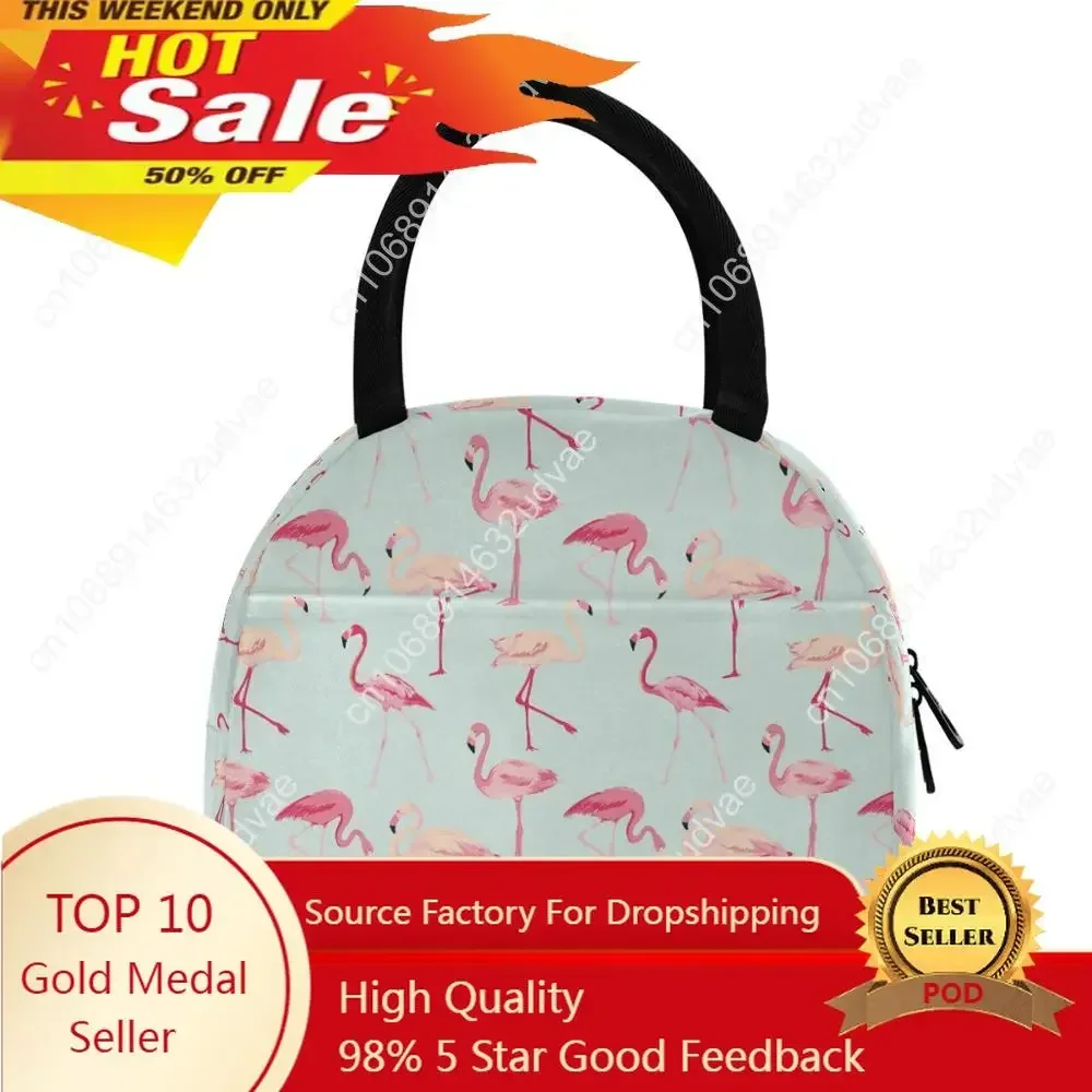 

Portable Cooler Lunch Bag Flamingo Printed Thermal Insulated Multifunction Food Bag Food Picnic Lunch Box Bag For Men Women Kids